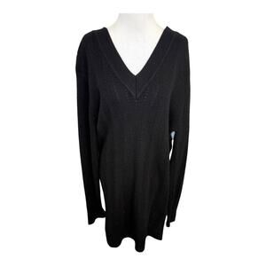 Rag &‎ Bone Women's V-Neck Black Cashmere Knit Long Sweater Size Small